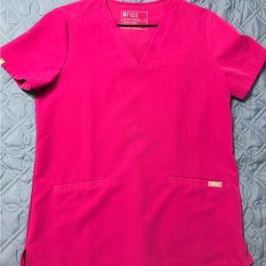 Figs Pink Fitted Short Sleeve Tee